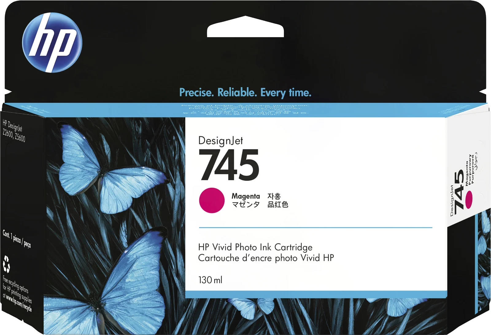 Original HP 745 130-ml DesignJet (F9J95A) Magenta Ink Cartridge-0