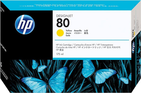 Original HP 80 (C4873A) 175ml Yellow Ink Cartridge-0