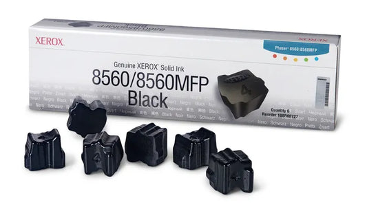 Genuine Xerox Phaser 8560 Black Solid Ink Pack (6 Sticks) 108R00727-0