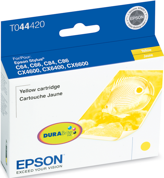 Original Epson (T044) Yellow Ink Cartridge, T044420-0