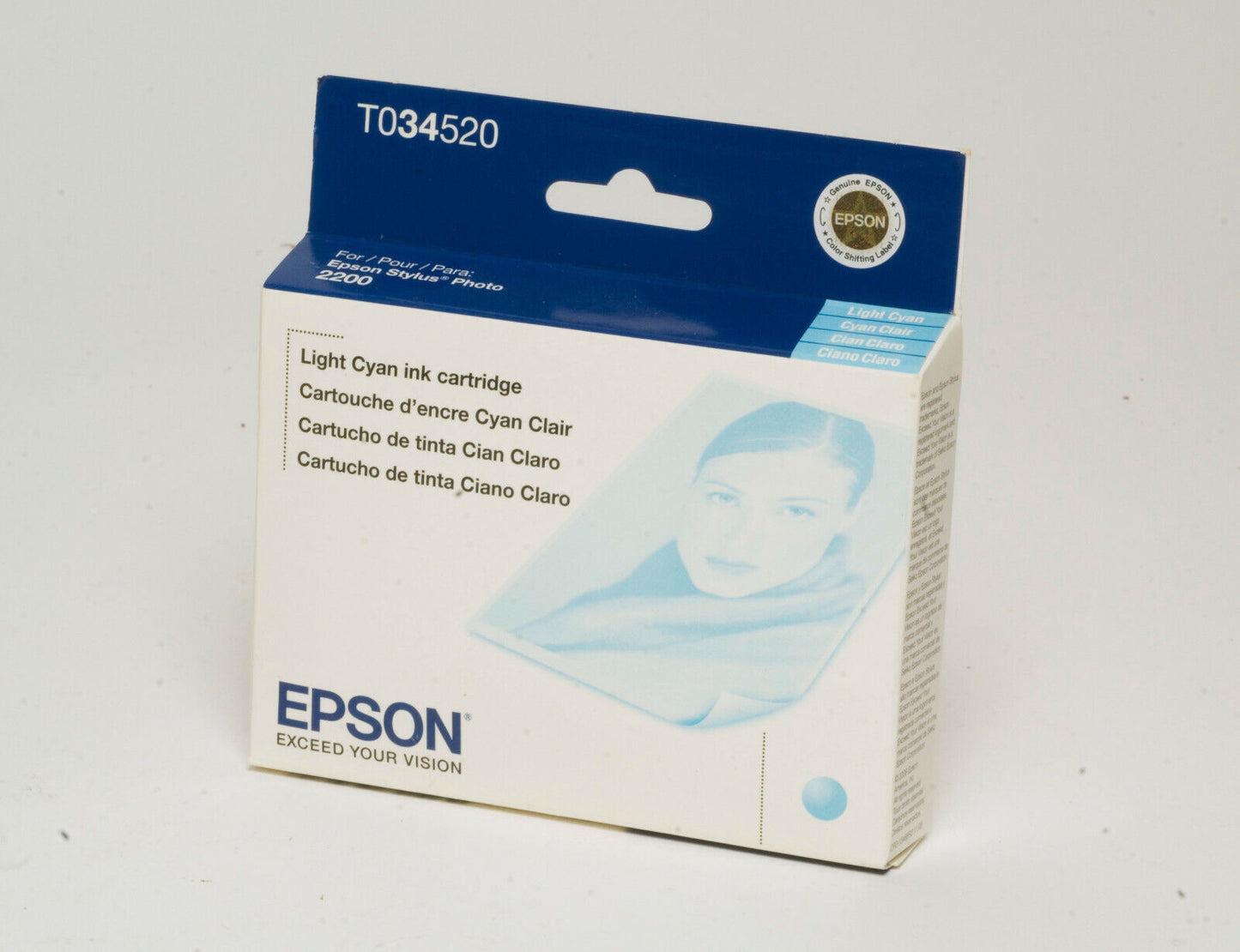 New Genuine Epson 34 (T0345) Light Cyan Ink Cartridge-0