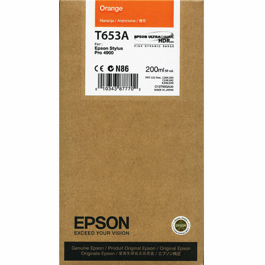 Original Epson T653A Orange 200ml Ink Cartridge-0