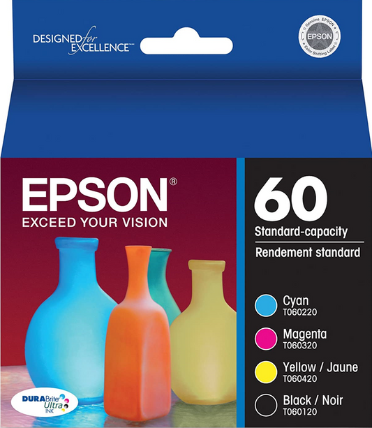 New Genuine  Epson 60 4 Pack Ink Cartridges-0