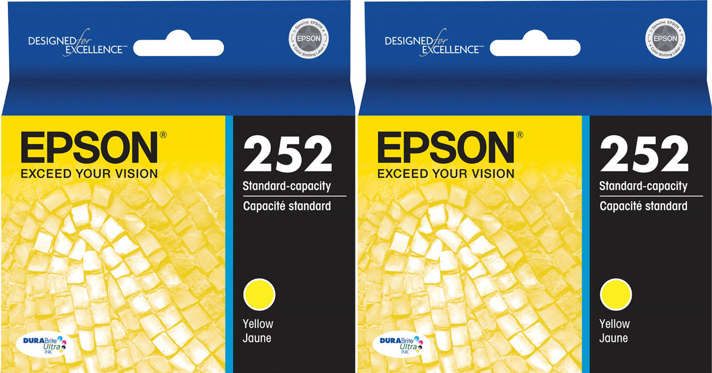 New Genuine Epson 252 Yellow Ink Cartridge | 2 pack-0