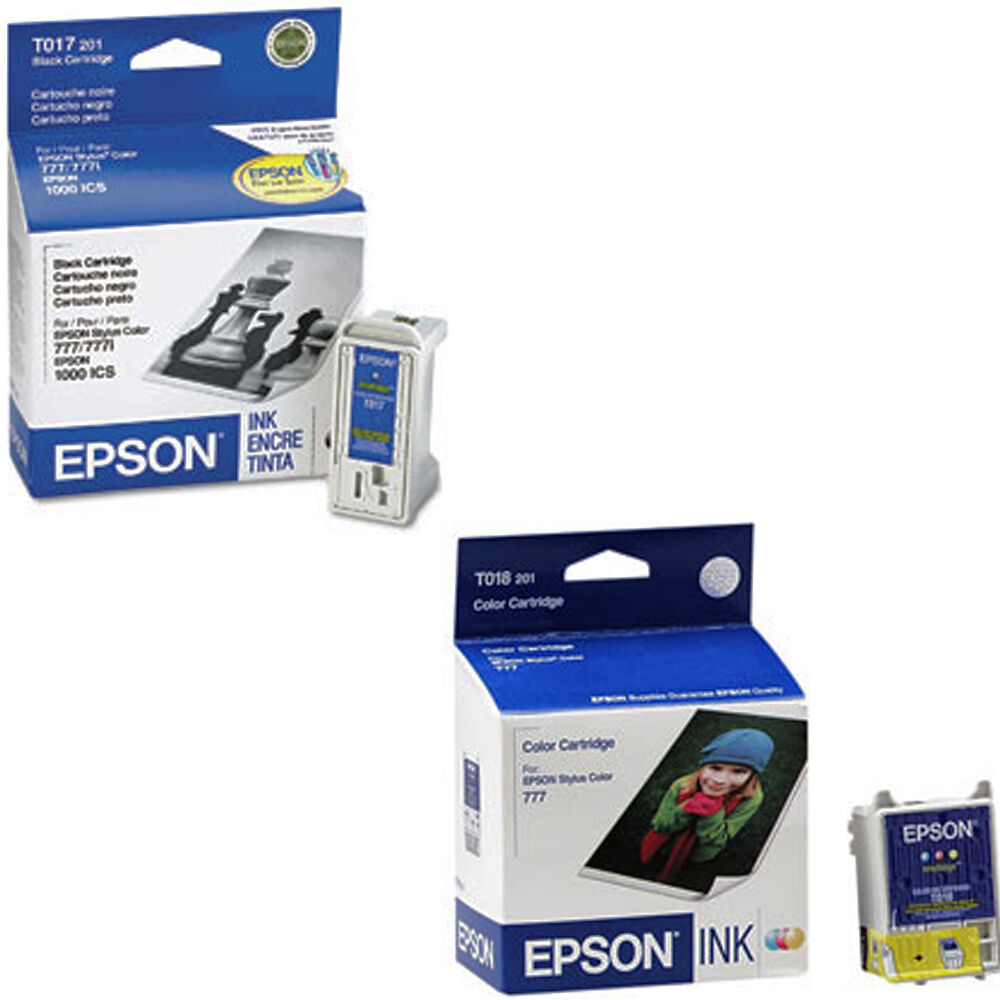 New Genuine Epson T017 Black T018 Color Ink Cartridges-0