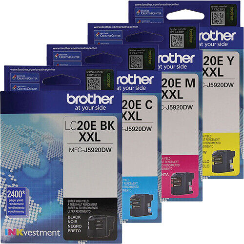 Brother LC20E Extra High Yield Black and Color Ink Cartridges-0