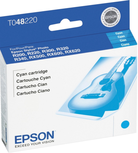 New Genuine Epson T0482 Cyan Ink Cartridge-0