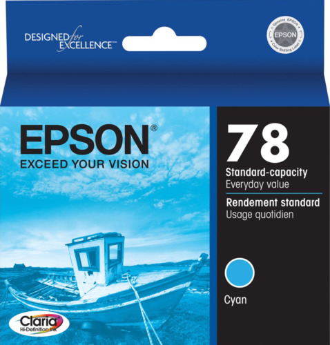 New Genuine Epson 78 (T078220) Cyan Ink Cartridge-0